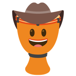 cowboy hat face and long drum