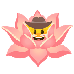 cowboy hat face and lotus