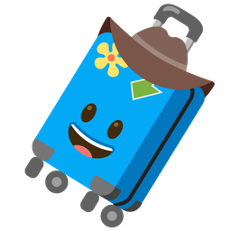 cowboy hat face and luggage