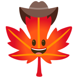 cowboy hat face and maple leaf