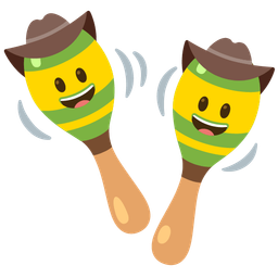 cowboy hat face and maracas