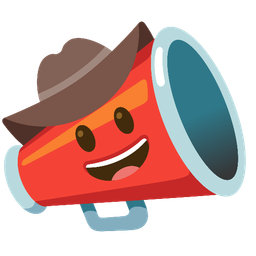 cowboy hat face and megaphone