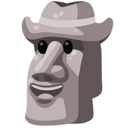 cowboy hat face and moai