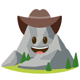 cowboy hat face and mountain