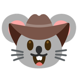 cowboy hat face and mouse face