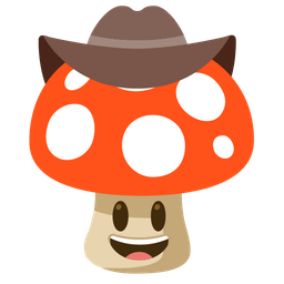 cowboy hat face and mushroom