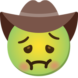 cowboy hat face and nauseated face