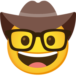 cowboy hat face and nerd face
