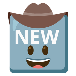 cowboy hat face and NEW button