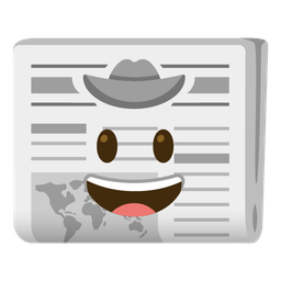 cowboy hat face and newspaper