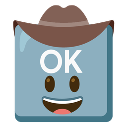 cowboy hat face and OK button