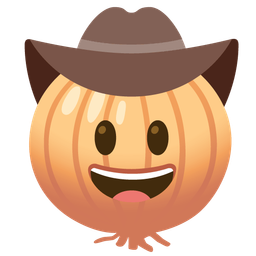 cowboy hat face and onion
