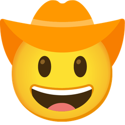 cowboy hat face and orange heart