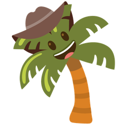 cowboy hat face and palm tree
