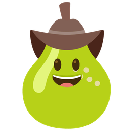 cowboy hat face and pear