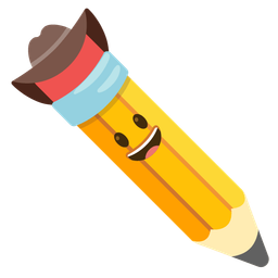 cowboy hat face and pencil