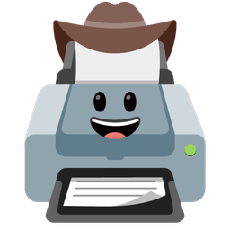 cowboy hat face and printer