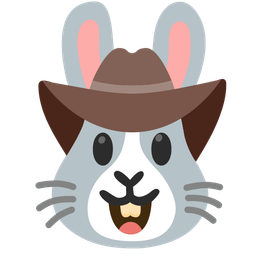 cowboy hat face and rabbit face
