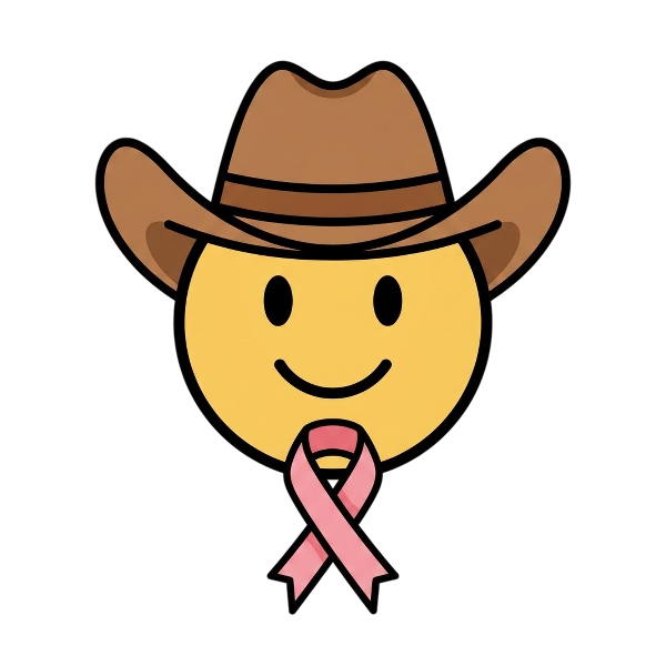 Cowboy hat face and Reminder ribbon