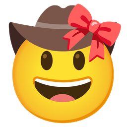 cowboy hat face and ribbon