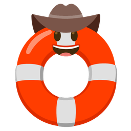 cowboy hat face and ring buoy