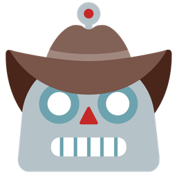 cowboy hat face and robot