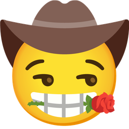 cowboy hat face and rose