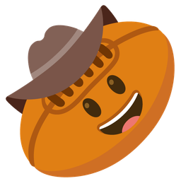 cowboy hat face and rugby football
