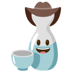 cowboy hat face and sake