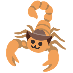 cowboy hat face and scorpion