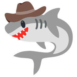 cowboy hat face and shark
