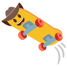 cowboy hat face and skateboard