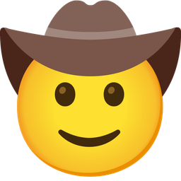Cowboy hat face and Slightly smiling face