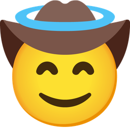 Cowboy hat face and Smiling face with halo