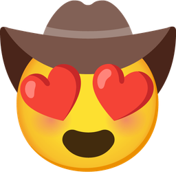 Cowboy hat face and Smiling face with heart-eyes