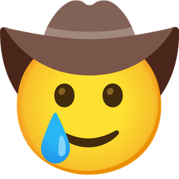 Cowboy hat face and Smiling face with tear