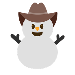 cowboy hat face and snowman without snow