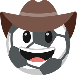 cowboy hat face and soccer ball