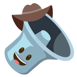 cowboy hat face and speaker low volume