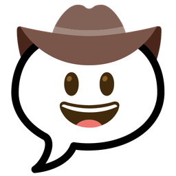 cowboy hat face and speech balloon