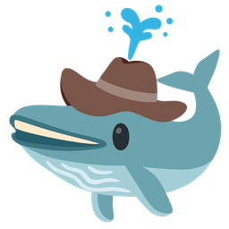 cowboy hat face and spouting whale