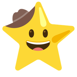 cowboy hat face and star