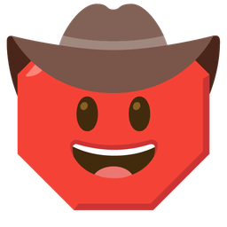 cowboy hat face and stop sign