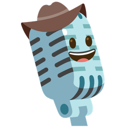 cowboy hat face and studio microphone