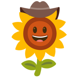 cowboy hat face and sunflower
