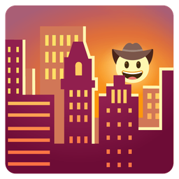 cowboy hat face and sunset