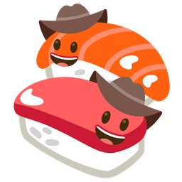 cowboy hat face and sushi