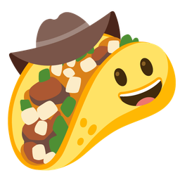 cowboy hat face and taco