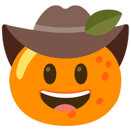 cowboy hat face and tangerine