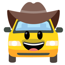 cowboy hat face and taxi